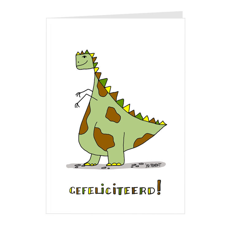 kaart gefeliciteerd - dino