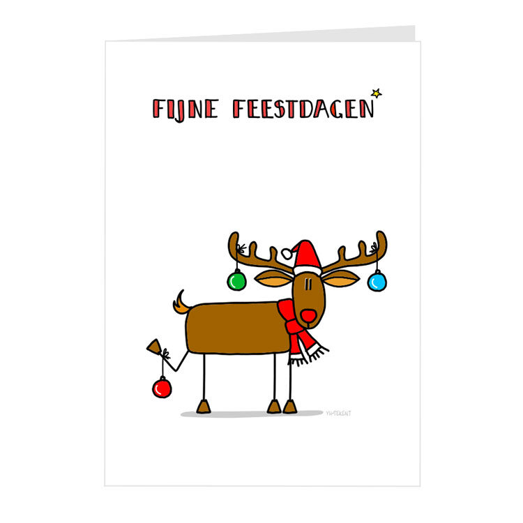 kerstkaart rendier Rudolf