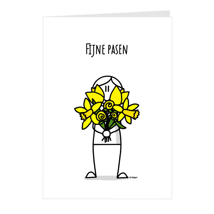 Paaskaart met bosje voorjaarsbloemen