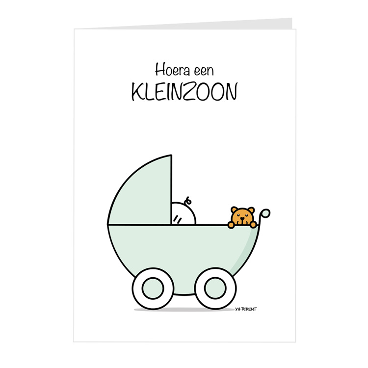 Afbeelding kaart. Hoera een kleinzoon
