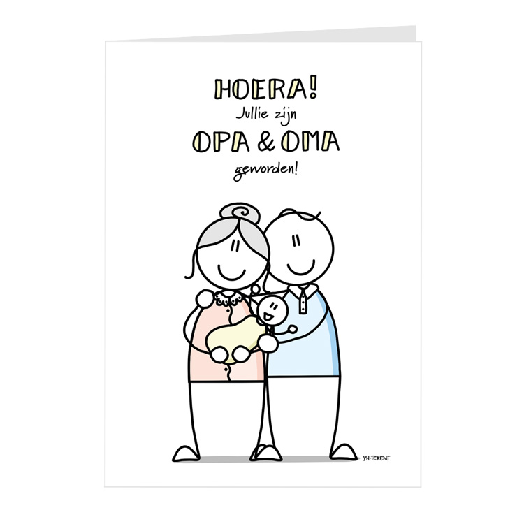 Afbeelding kaart. Hoera jullie zijn opa en oma geworden.